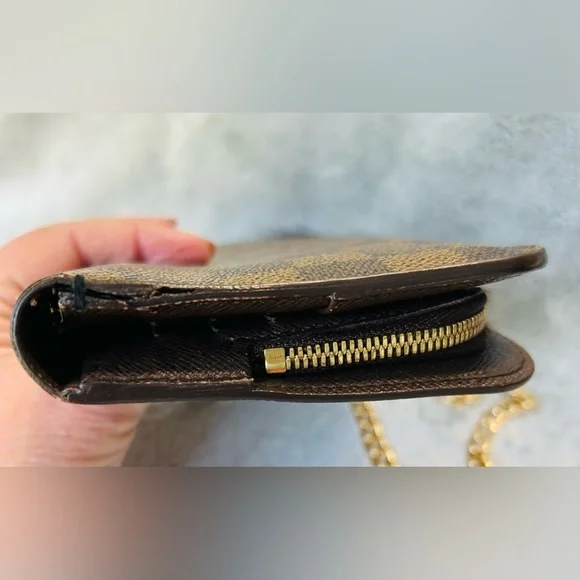 Louis Vuitton Bag Damier Porte Feuilla Long Zipper Crossbody Wallet Wrislet - Picture 9 of 14
